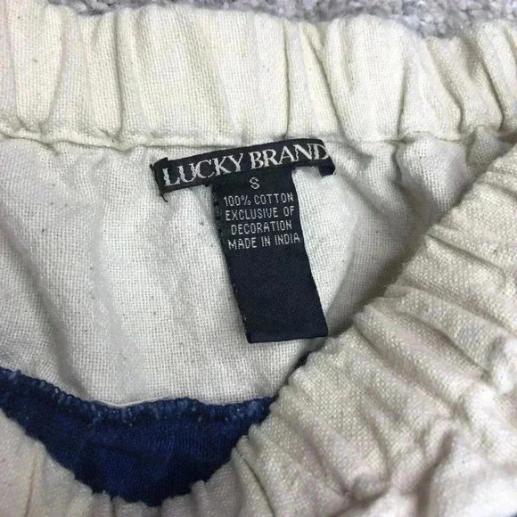 Lucky Brand Skirt Ethnic Embroidered Peasant Elastic Waist Pull On Cotton - Picture 4 of 9